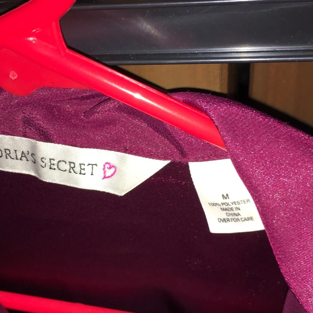 Victoria's Secret Burgundy Satin Pajama Set - Picture 2 of 4